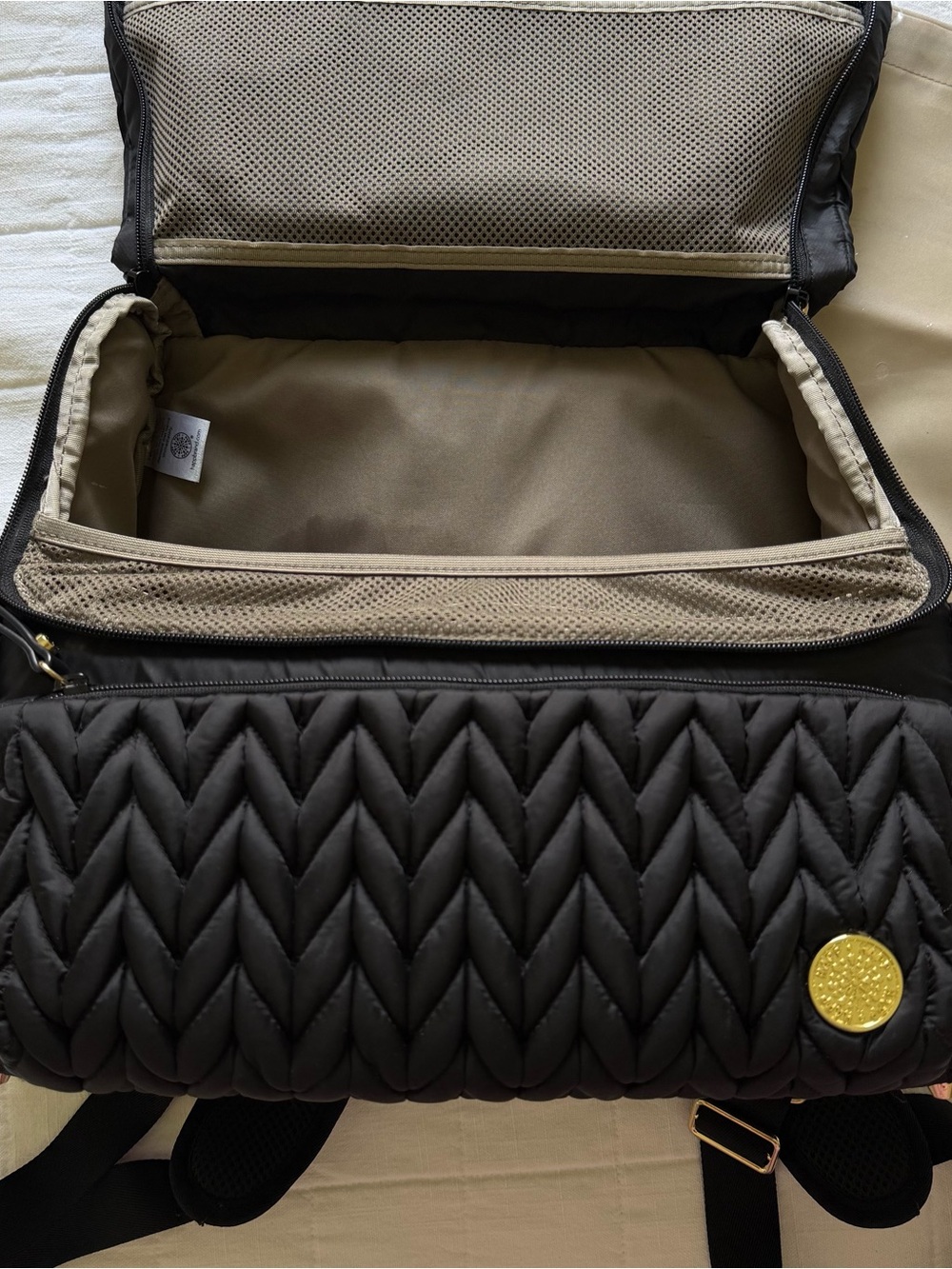 Happ Levy Black Quilted Backpack Diaper Bag - Picture 4 of 7